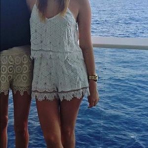 Lace Overlay Romper